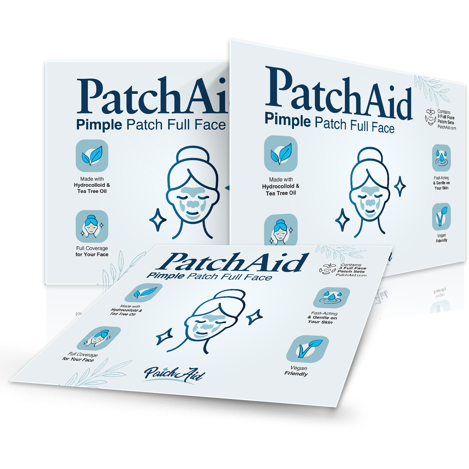 Pimple Patch Full Face – 15 Hydrocolloid Patches for Chin, Cheeks, Nose and Forehead