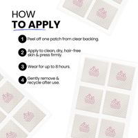 Instructions on how to apply Advanced Collagen Plus Patches with Collagen Types I, II and III plus vitamins C and D3. 