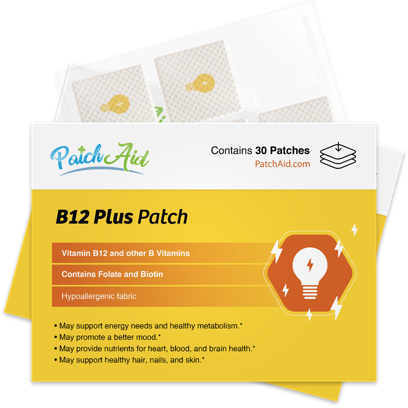 The Most Powerful Vitamin B12 Patch | B12 Energy Plus By PatchAid