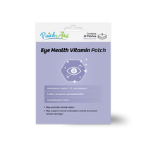 Eye Health Vitamin Patch with vitamins C and E, selenium, lutein, lycopene and astaxanthin to support normal vision and antioxidant activity. Hypoallergenic fabric; 30 patches.