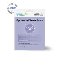 Eye Health Vitamin Patch with vitamins C and E, selenium, lutein, lycopene and astaxanthin to support normal vision and antioxidant activity. Hypoallergenic fabric; 30 patches.