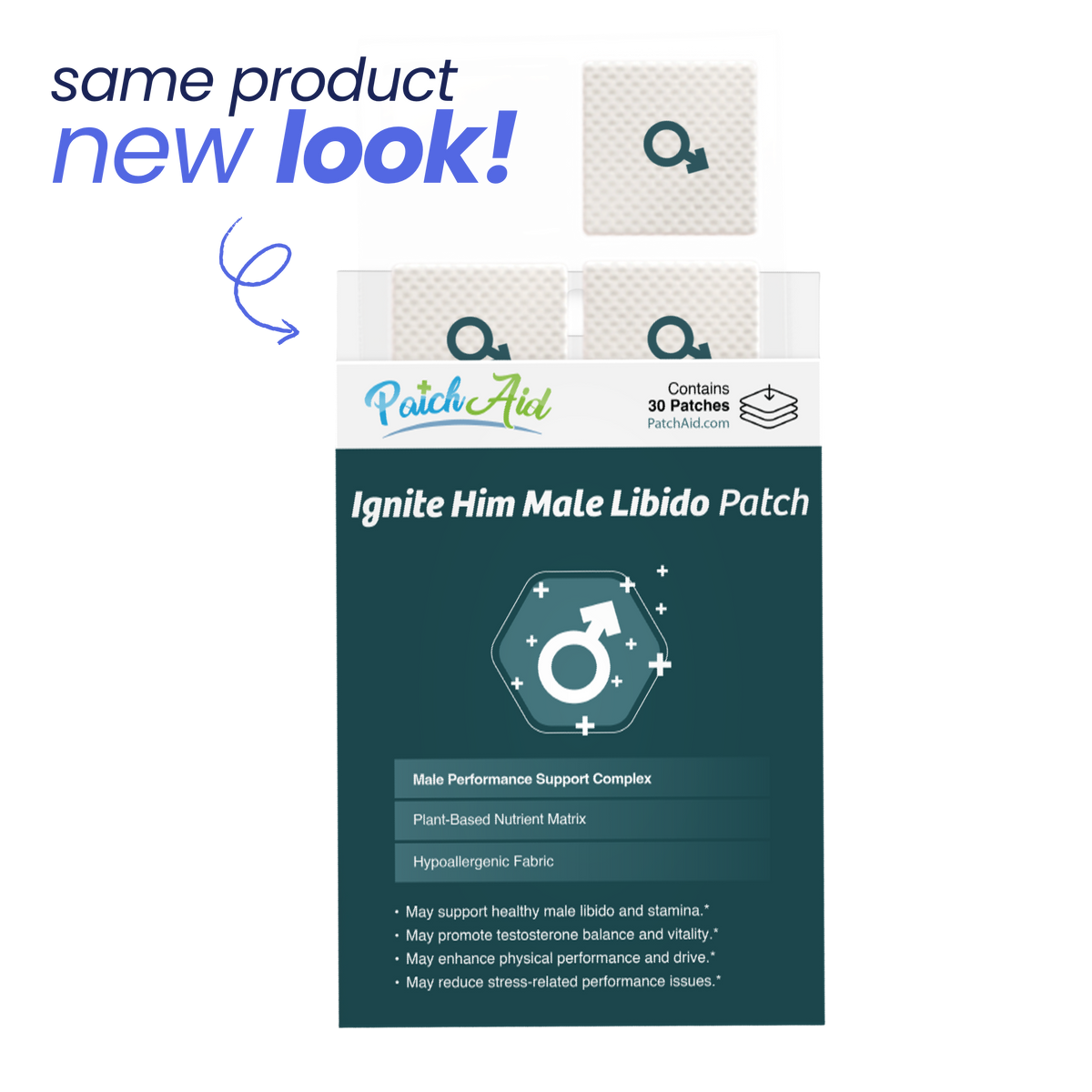 Same product, new look - male libido support.