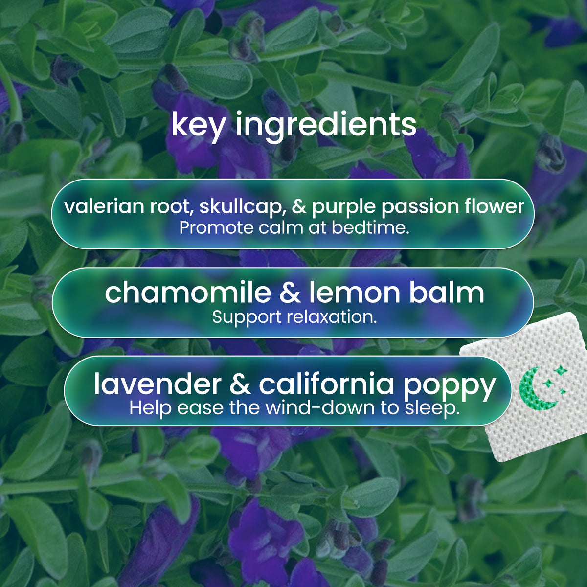 PatchAid Melatonin-Free Sleep Aid Patch for kids and adults with chamomile and lemon balm for natural sleep support. 