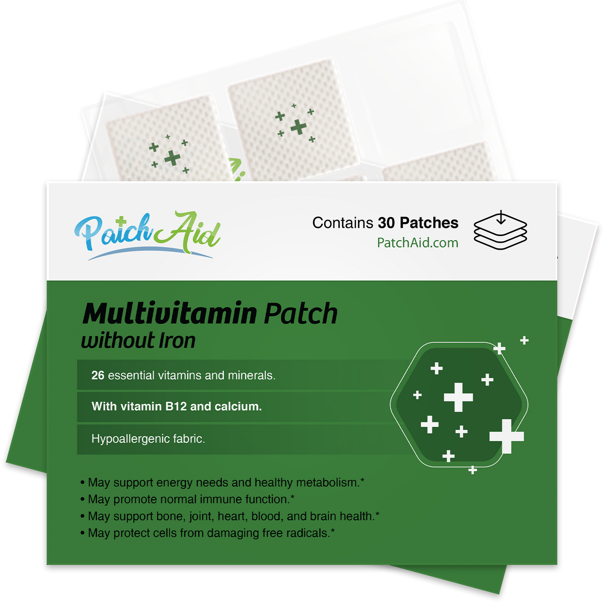 MultiVitamin Plus Topical Patch without Iron by PatchAid - only $9.85 on PatchAid.com! MultiVitamin Plus Topical Patch without Iron by PatchAid - only $9.85 on PatchAid.com!