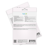 A product packaging for PatchAid, featuring usage instructions, ingredients, and cautionary notes, displayed against a contrasting background with a barcode at the bottom.
