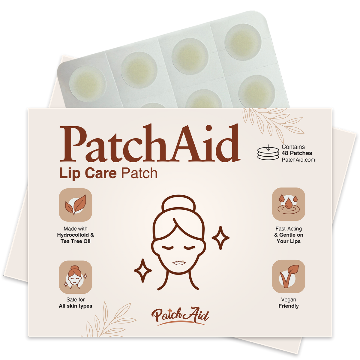 Lip Care Patch – 48 Hydrocolloid Patches with Tea Tree Oil