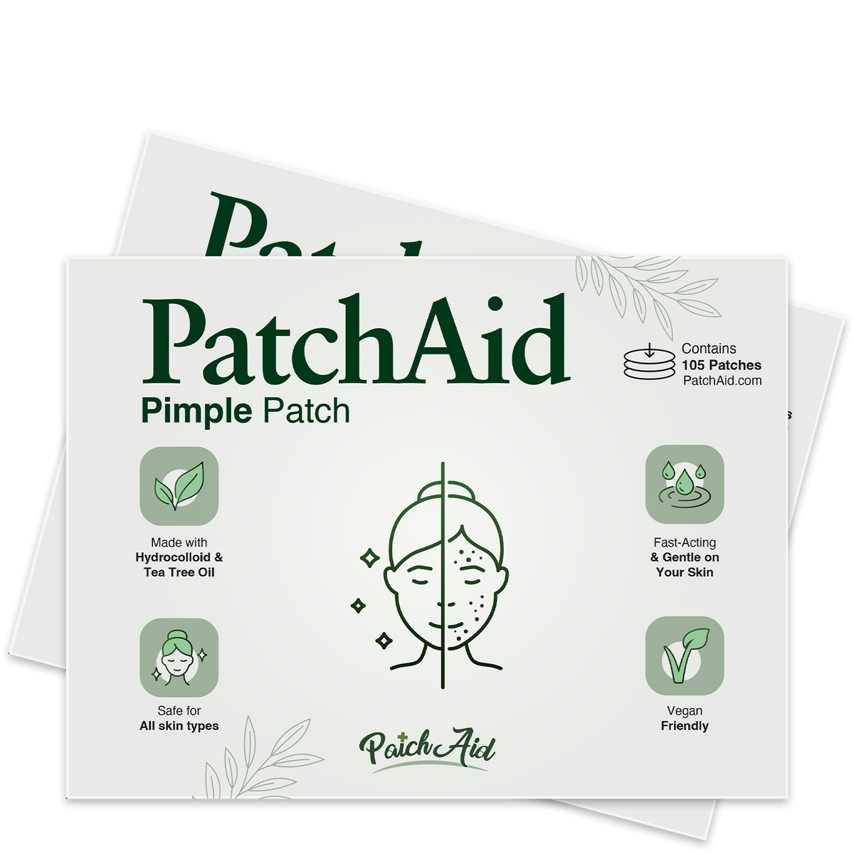Pimple Patch Multi-Size Pack – 105 Hydrocolloid Patches in 5 Sizes with Tea Tree Oil