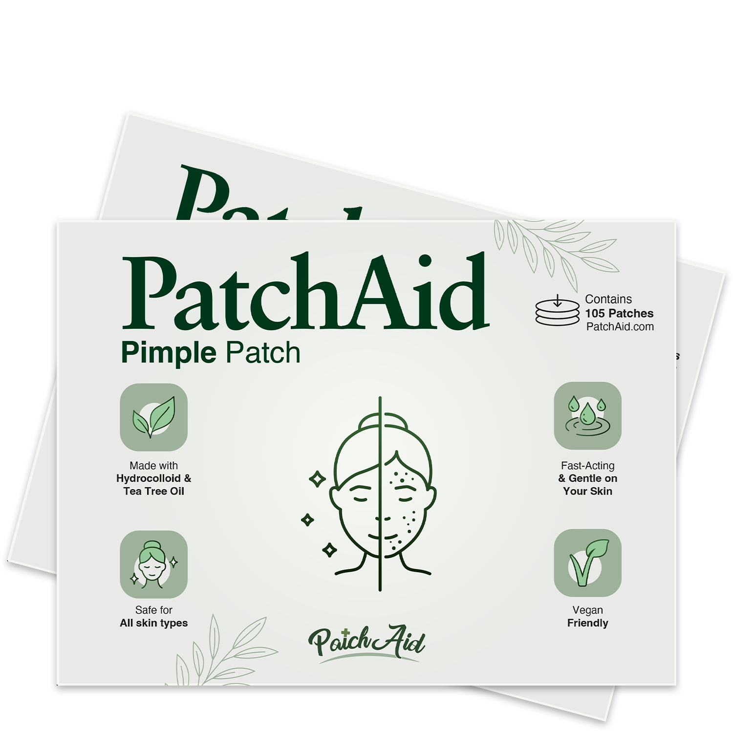 Pimple Patch Multi-Size Pack – 105 Hydrocolloid Patches in 5 Sizes with Tea Tree Oil