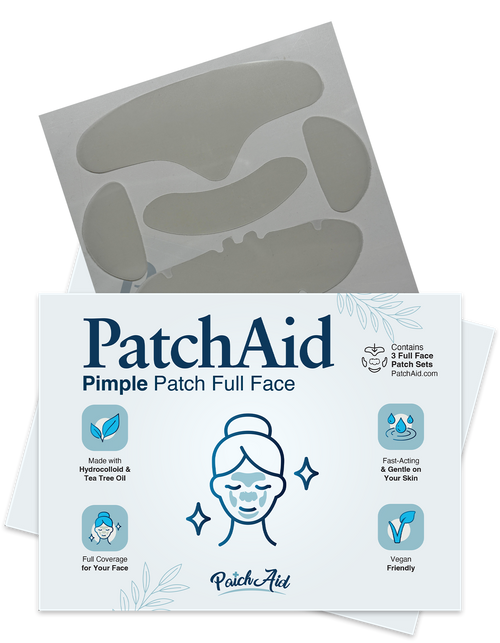 Pimple Patch Full Face – 15 Hydrocolloid Patches for Chin, Cheeks, Nose and Forehead