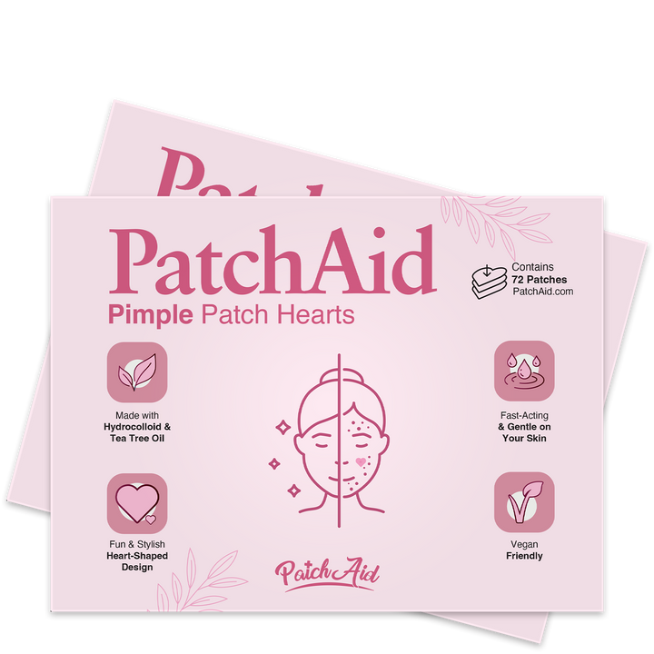 Pimple Patch Hearts – 72 Hydrocolloid Patches in 2 Heart Sizes with Tea Tree Oil
