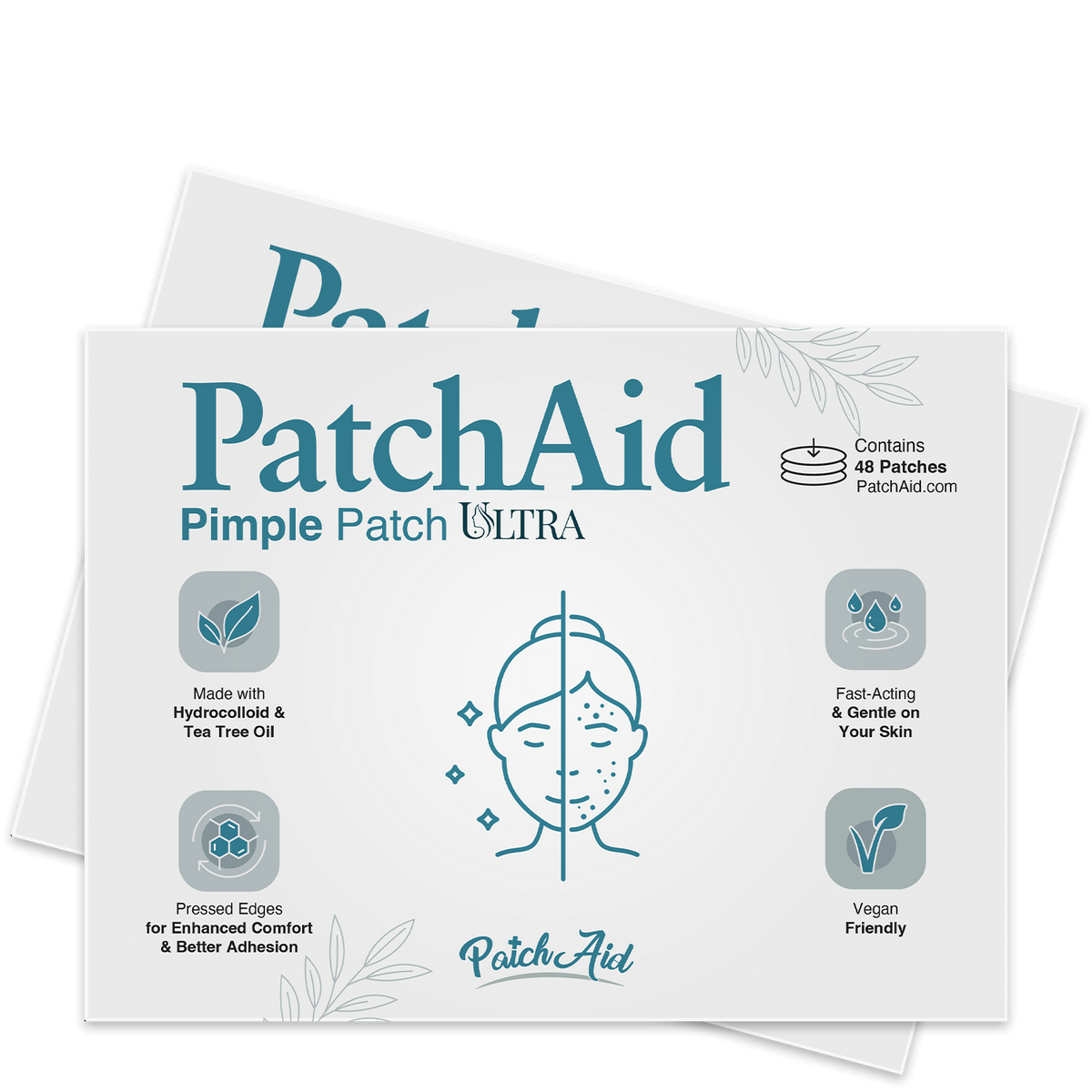 Pimple Patch Ultra – 48 Invisible Hydrocolloid Patches with Tapered Edges