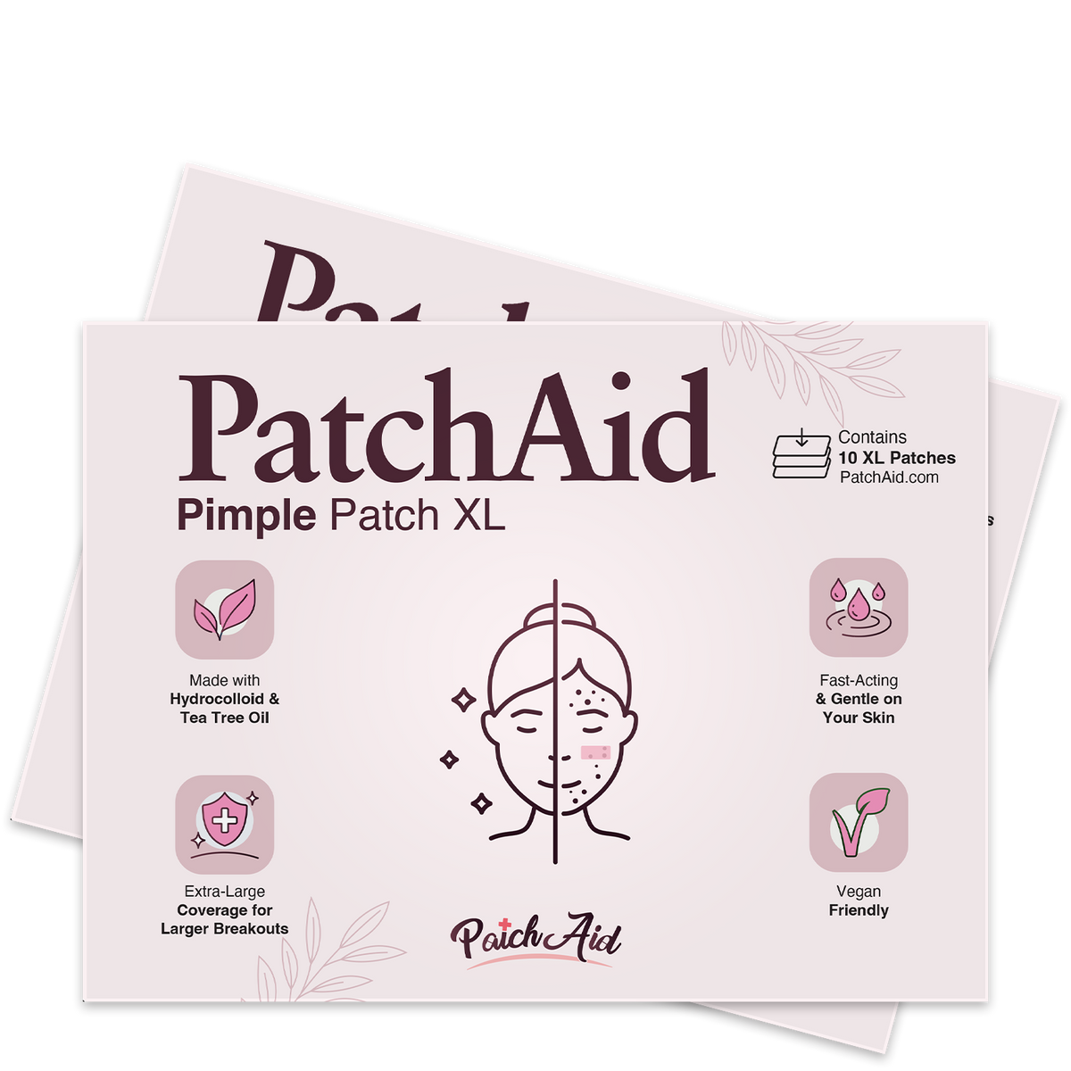 Pimple Patch XL – 10 Extra-Large Hydrocolloid Patches for Face and Body