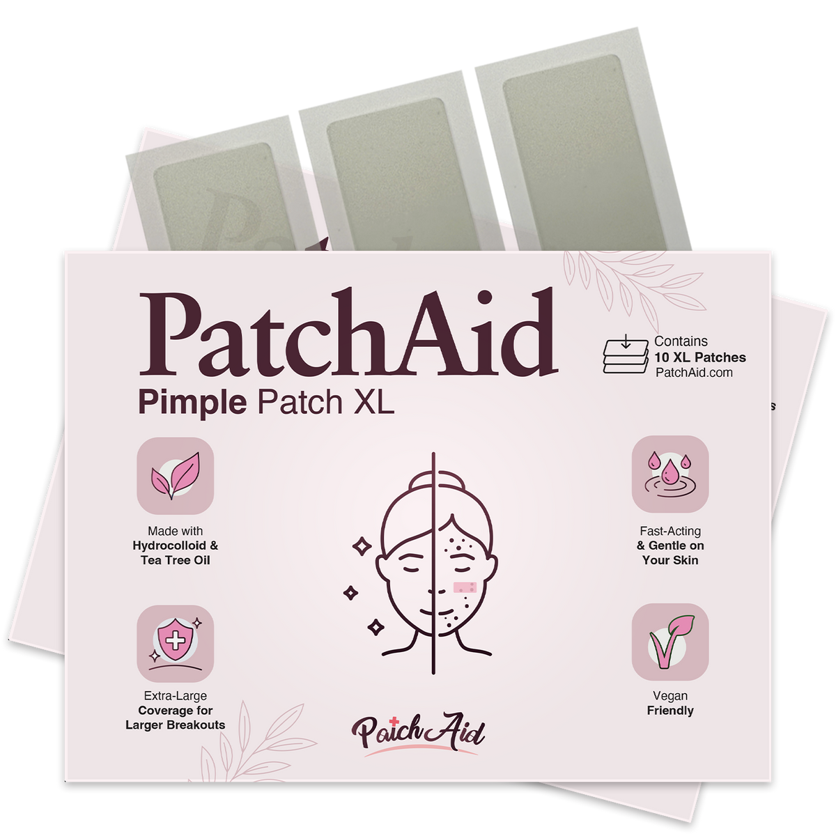 Pimple Patch XL – 10 Extra-Large Hydrocolloid Patches for Face and Body
