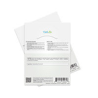 The back of a PatchAid product package displays usage instructions, ingredients, and safety warnings, with a clean design featuring the brand logo and a barcode.