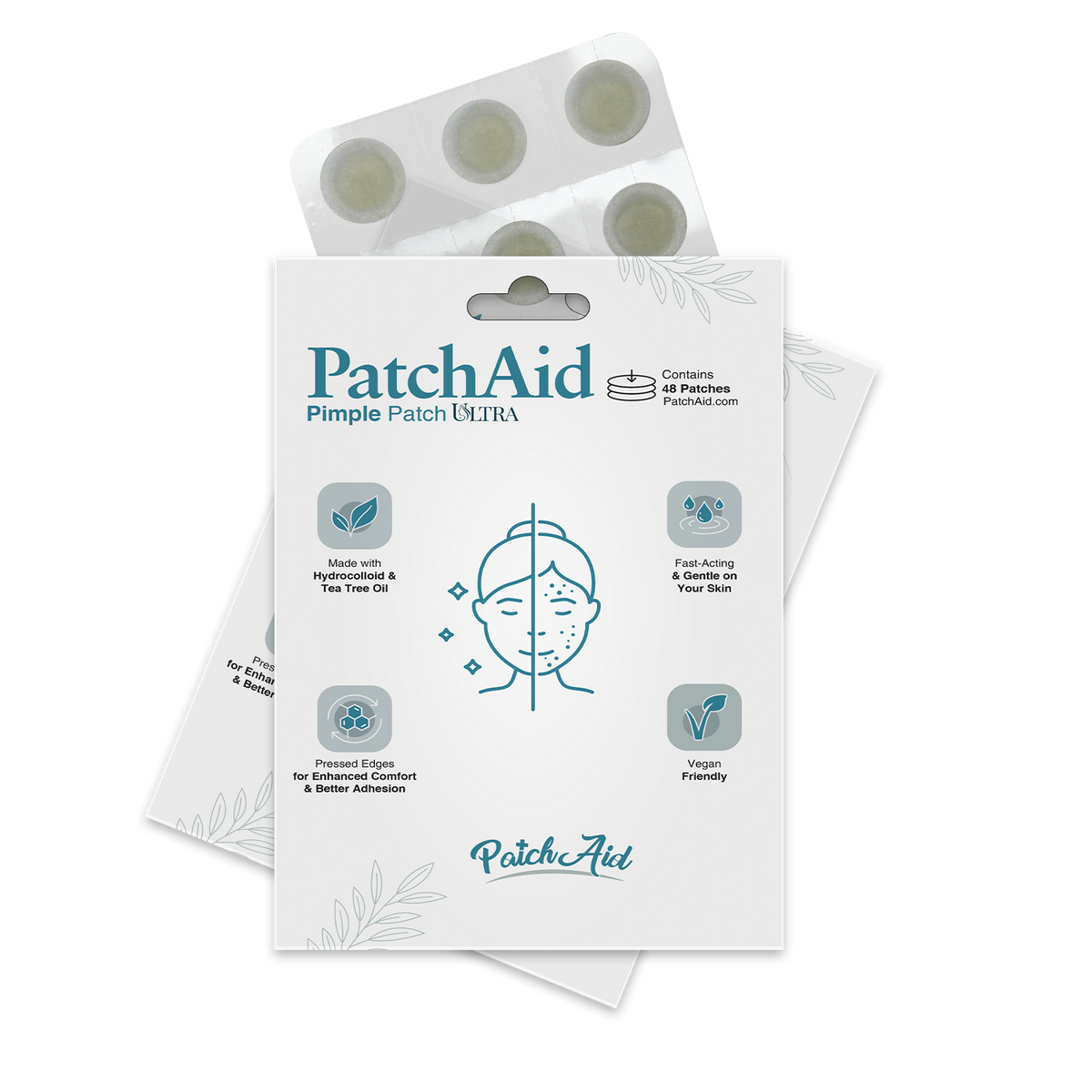 Pimple Patch Ultra – 48 Invisible Hydrocolloid Patches with Tapered Edges