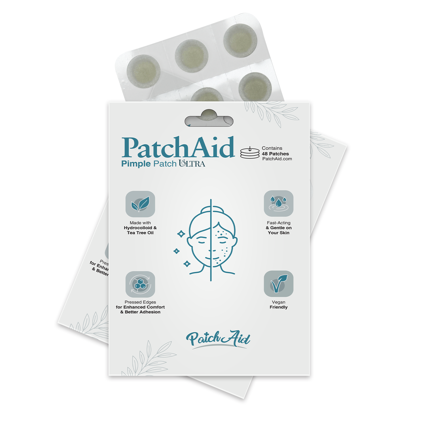 Pimple Patch Ultra – 48 Invisible Hydrocolloid Patches with Tapered Edges