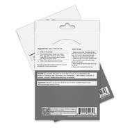 The image shows the back of a product package for a skin patch, detailing usage instructions, ingredients, and cautionary advice for applying the patch safely.
