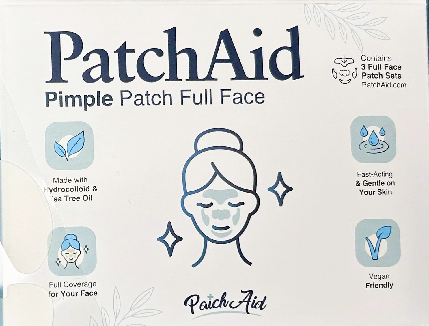 Pimple Patch Full Face – 15 Hydrocolloid Patches for Chin, Cheeks, Nose and Forehead