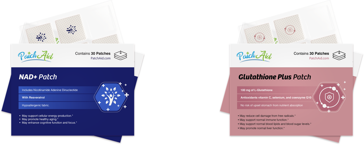 Glow & Renew Duo: NAD+ & Glutathione by PatchAid - only $9.85 on PatchAid.com! Glow & Renew Duo: NAD+ & Glutathione by PatchAid - only $9.85 on PatchAid.com!