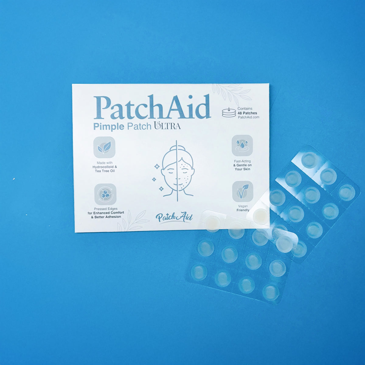 Pimple Patch Ultra – 48 Invisible Hydrocolloid Patches with Tapered Edges