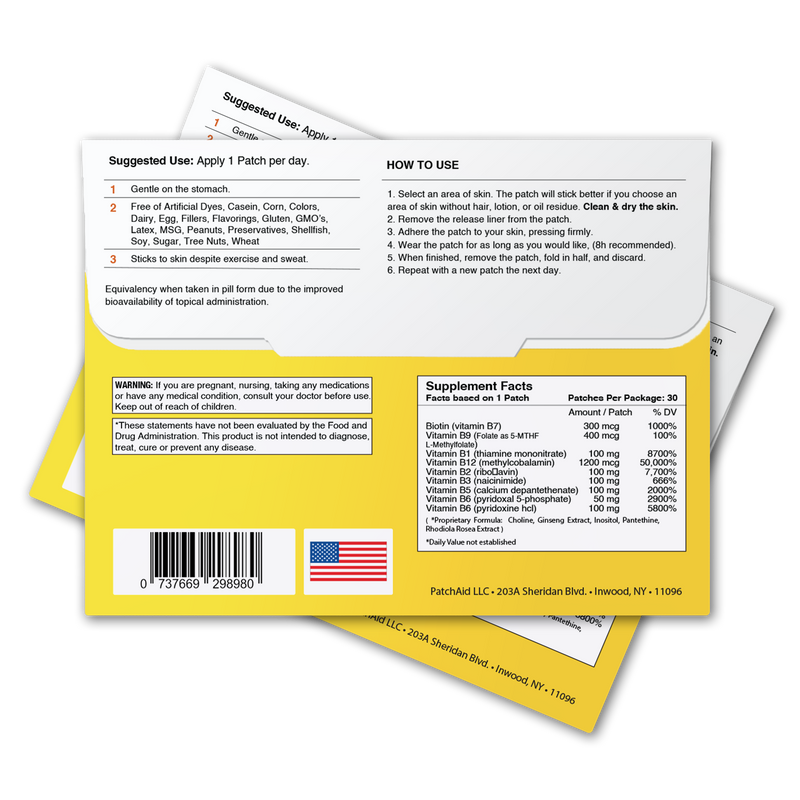 The Most Powerful Vitamin B12 Patch B12 Energy Plus by PatchAid