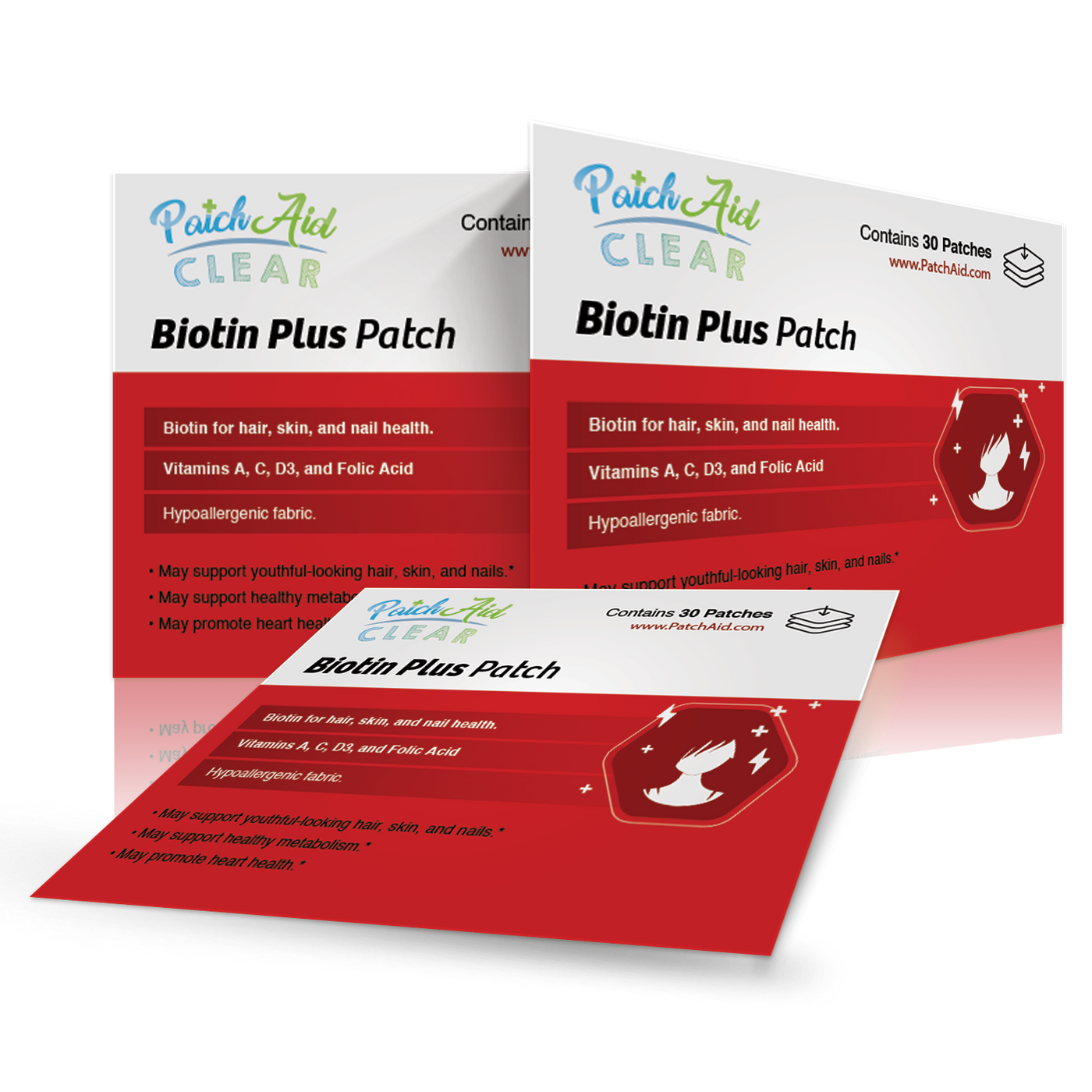 Biotin Plus Topical Patch by PatchAid (30-Day Supply) Clear