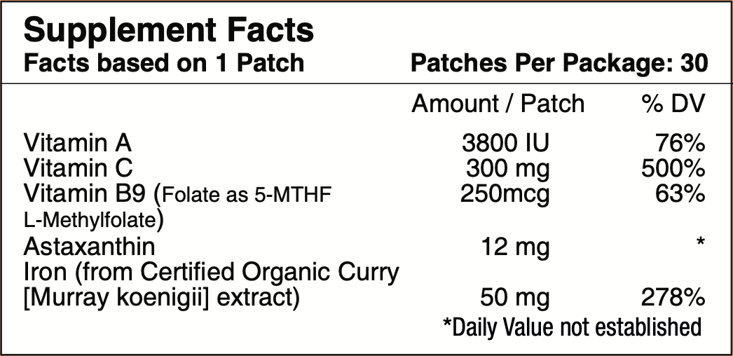 Patchaid Iron Plus Vitamin Patch by PatchAid (30-Day Supply