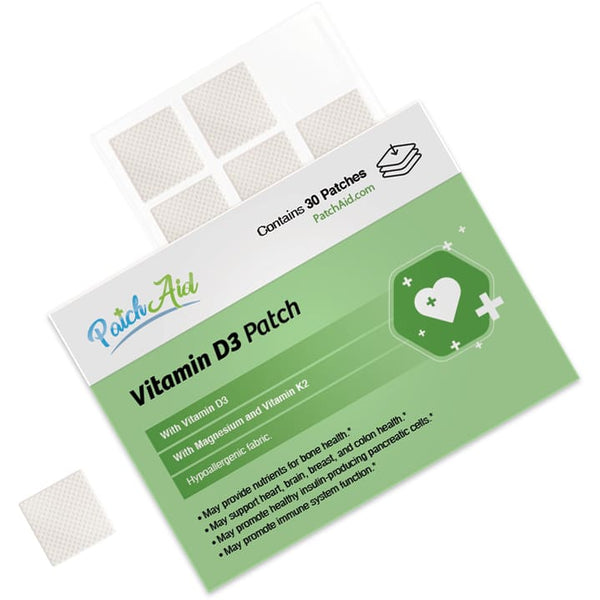 Vitamin D3 Plus Calcium Vitamin Patch by PatchAid Color: Clear